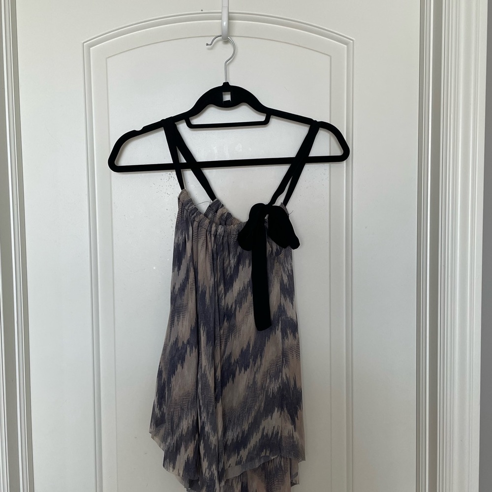 Gray & Purple Toned Flowy Top